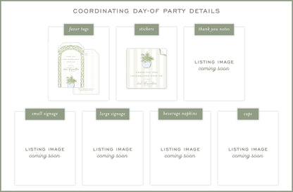green trellis party invitation