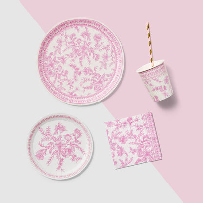 Pink Toile Small Plates (10 per pack)