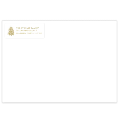 gold christmas return address labels