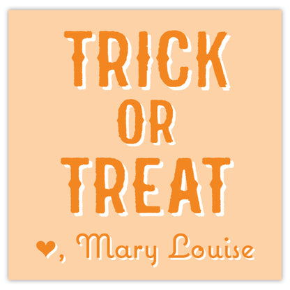 orange trick or treat halloween card