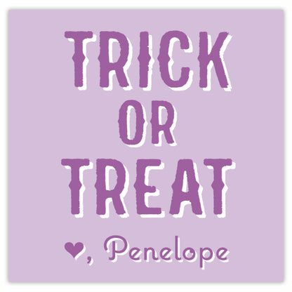 purple trick or treat halloween card