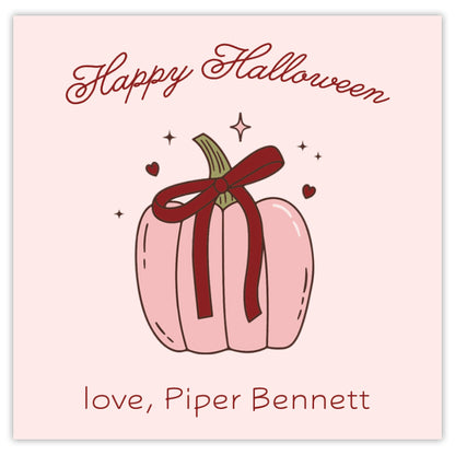 pink & maroon pumpkin halloween card