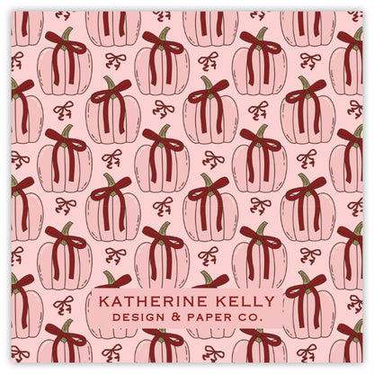 pink & maroon pumpkin halloween card