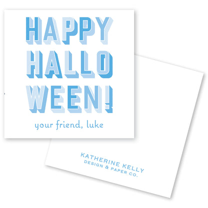 blue shaded halloween card