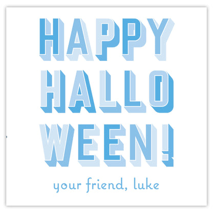 blue shaded halloween card