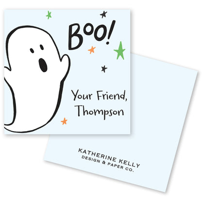 boo! ghost blue halloween card