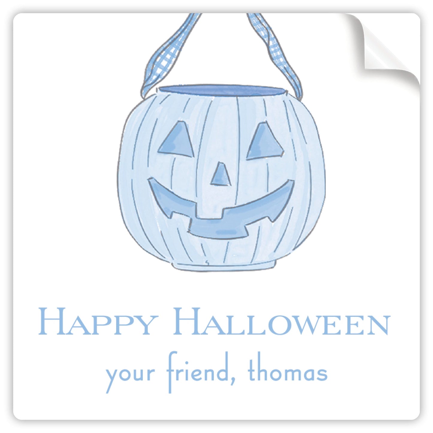 blue pumpkin pail halloween sticker