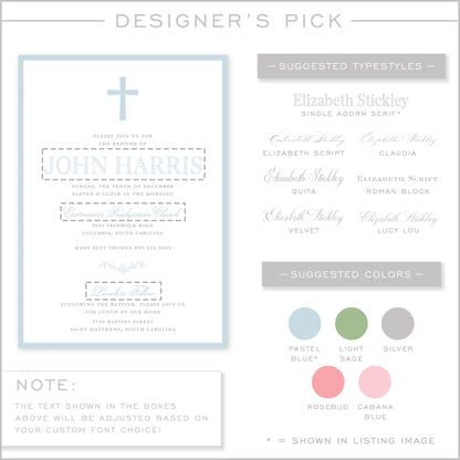 blue baptism invitation