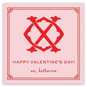 xo monogram pink valentine printable
