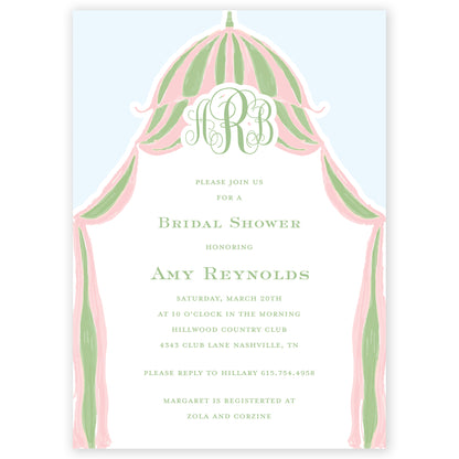 cabana monogram party invitation
