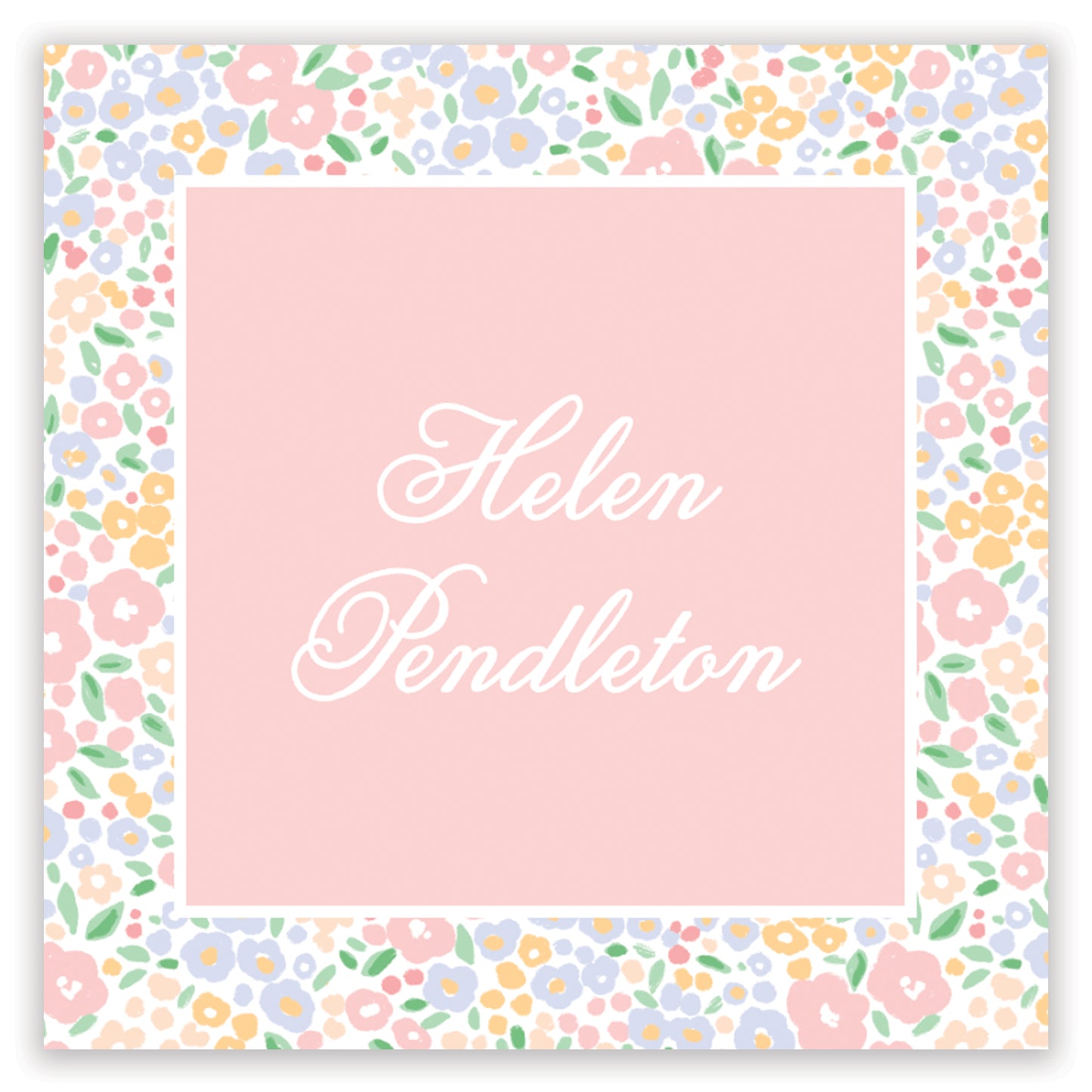 pink ditsy floral enclosure card