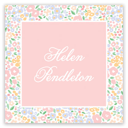 pink ditsy floral enclosure card
