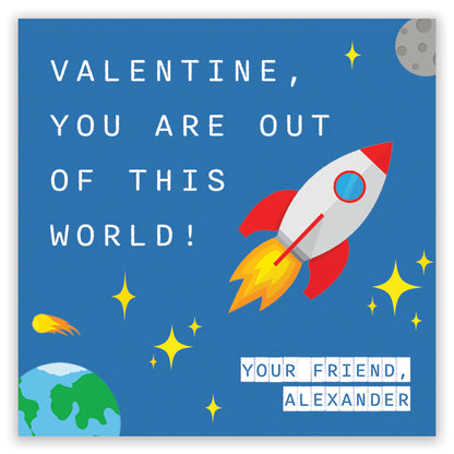outer space valentine blue