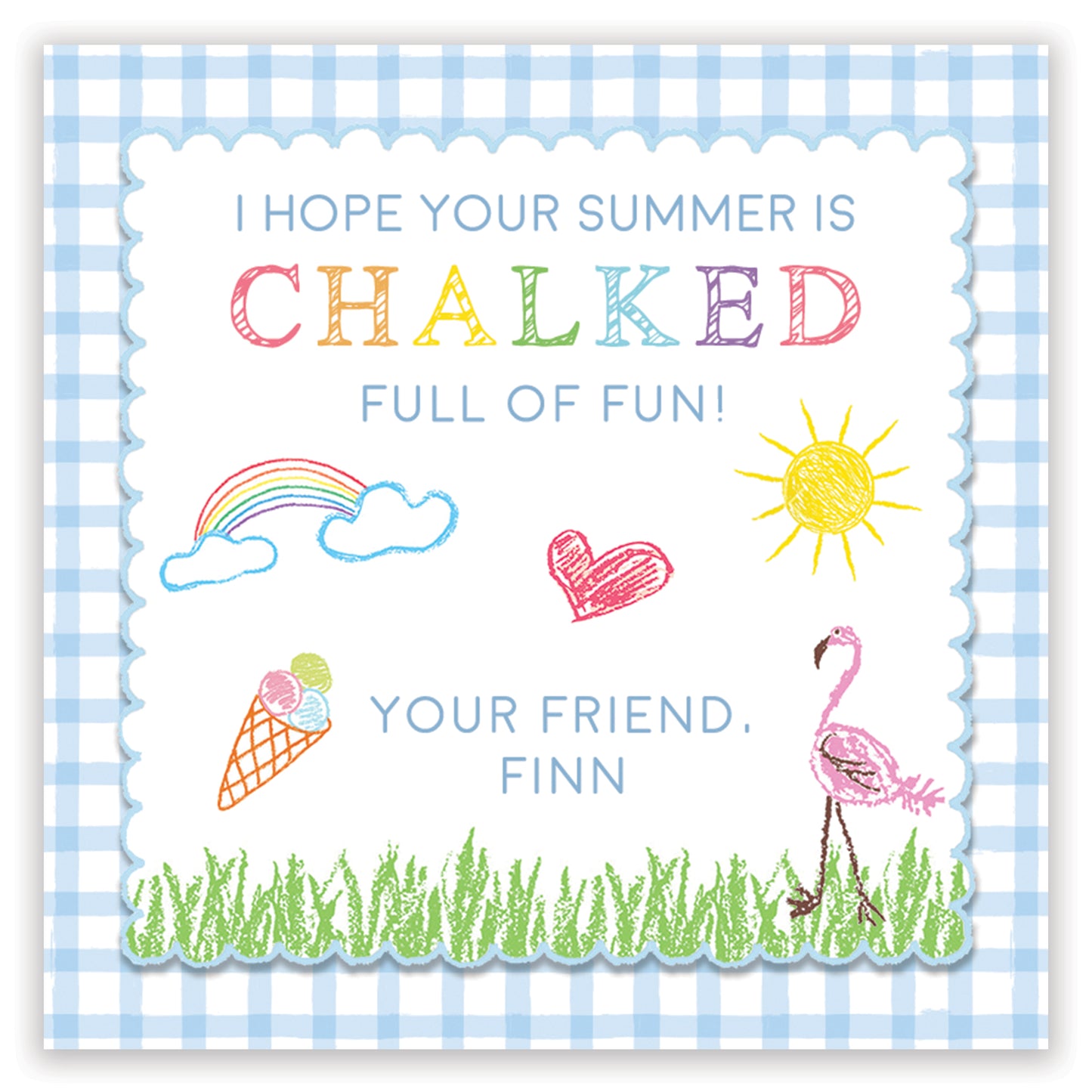 chalked full of fun blue enclosure card