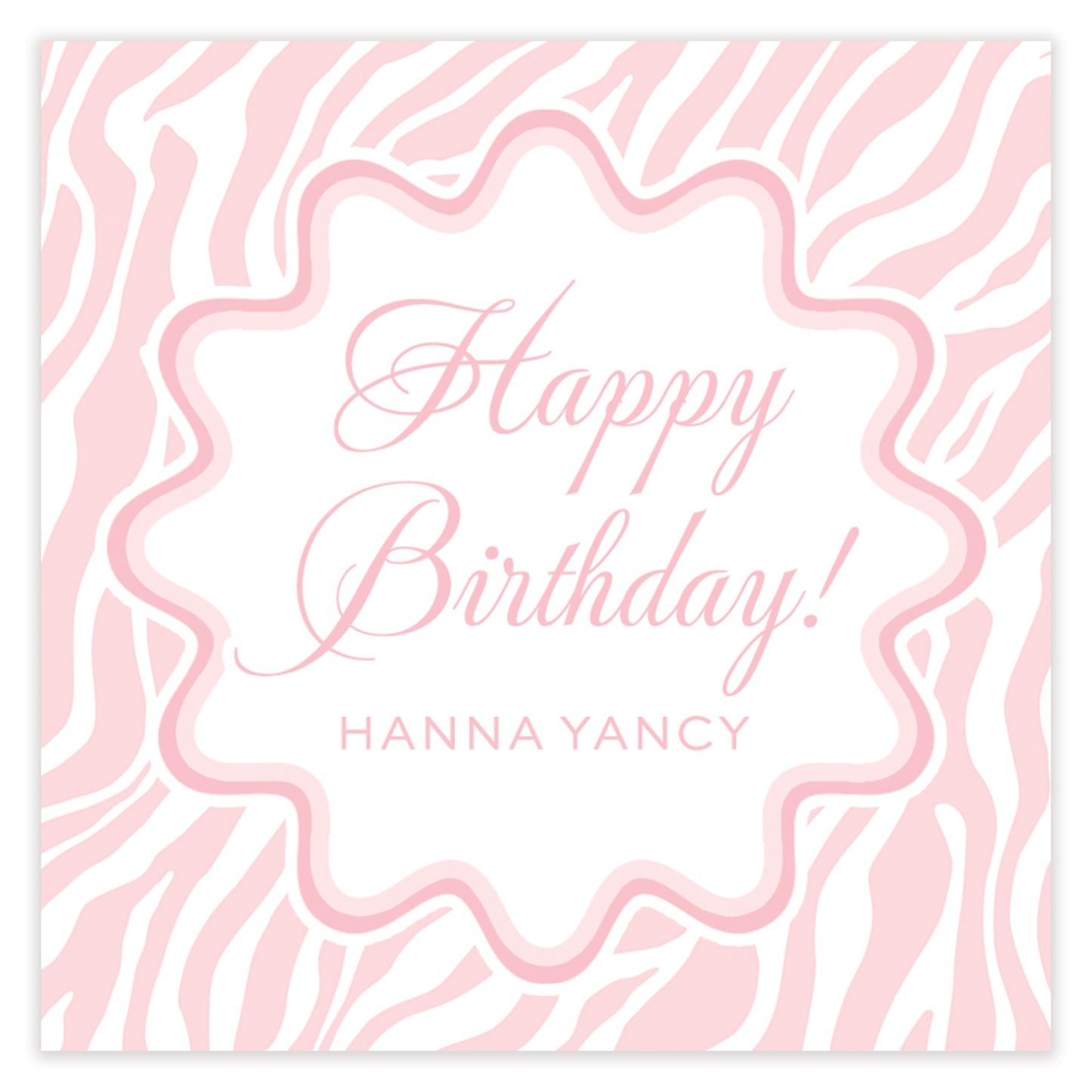 pink zebra enclosure card