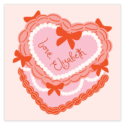 coquette cake enclosure card