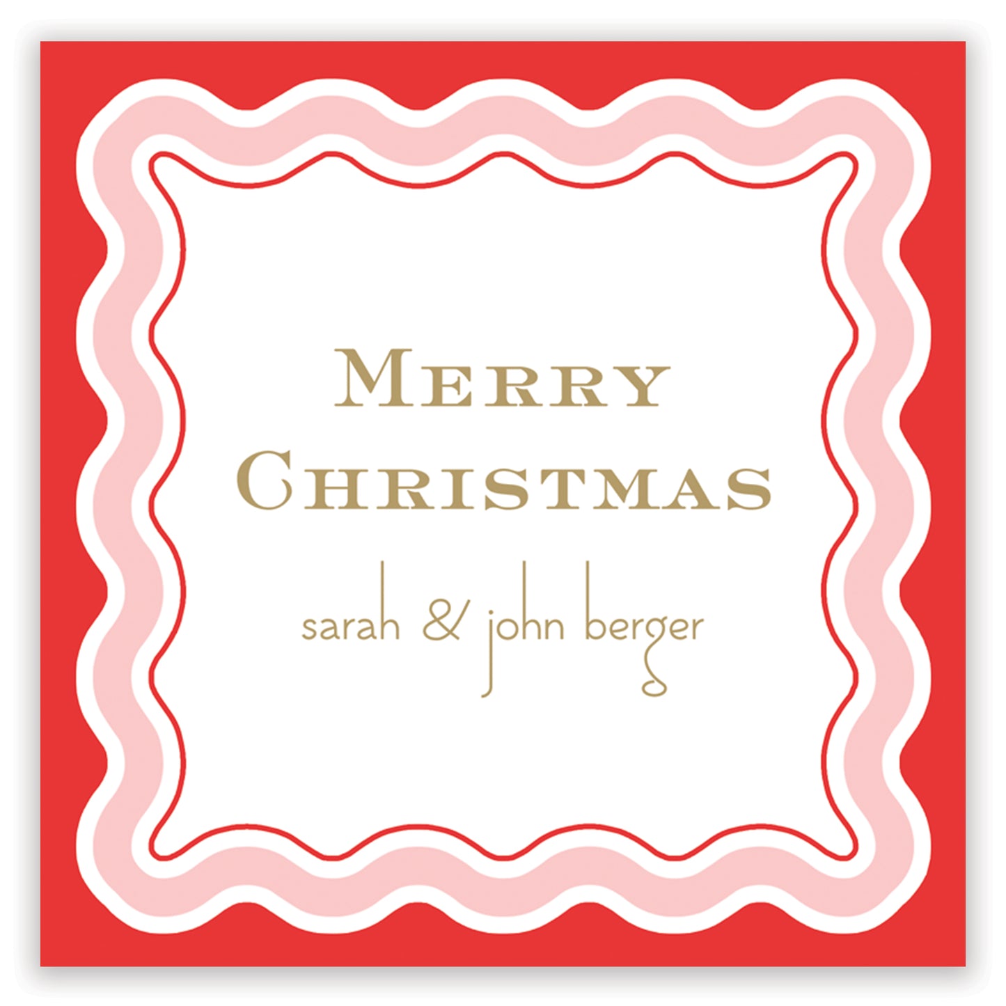 red + gold squiggle enclosure card