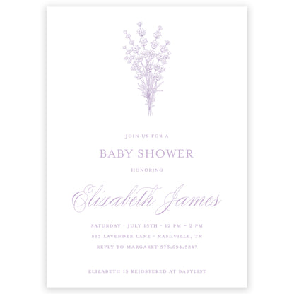 lavender fields party invitation