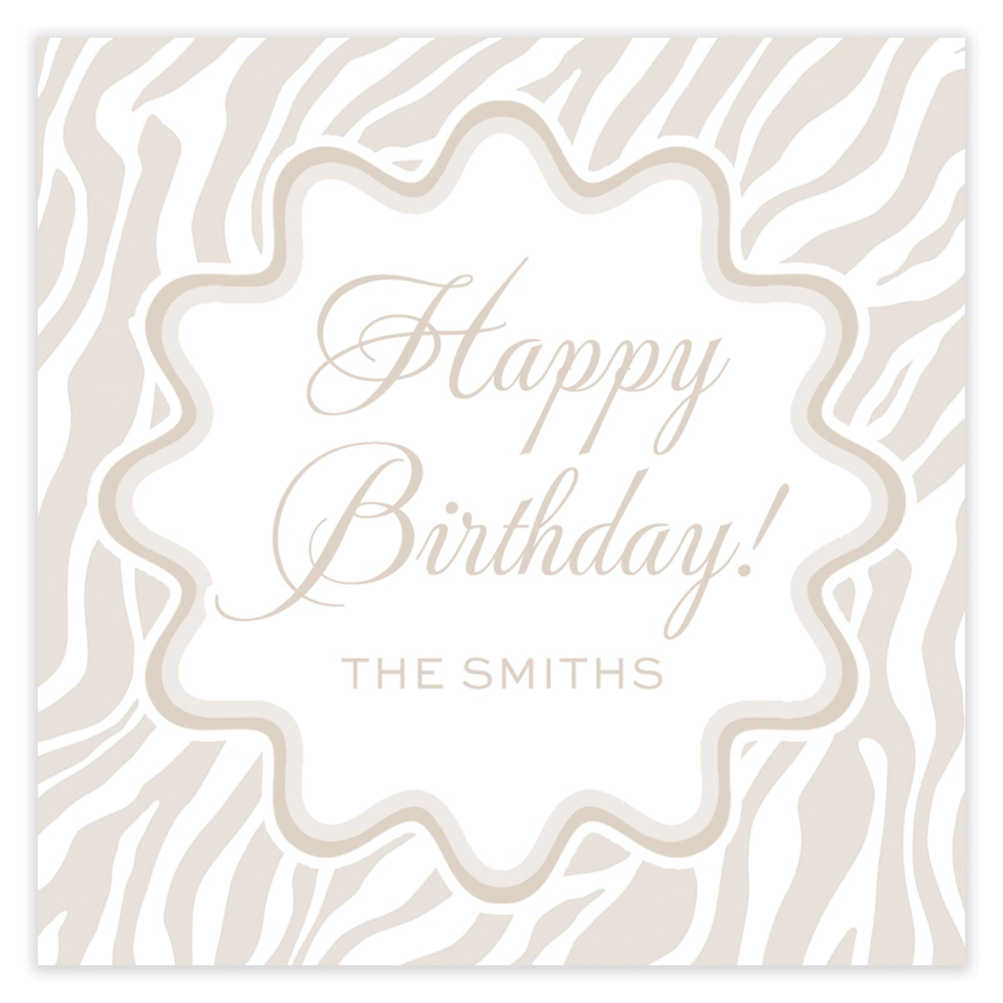 taupe zebra enclosure card