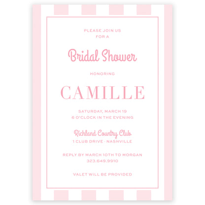 cabana stripe birthday invitation