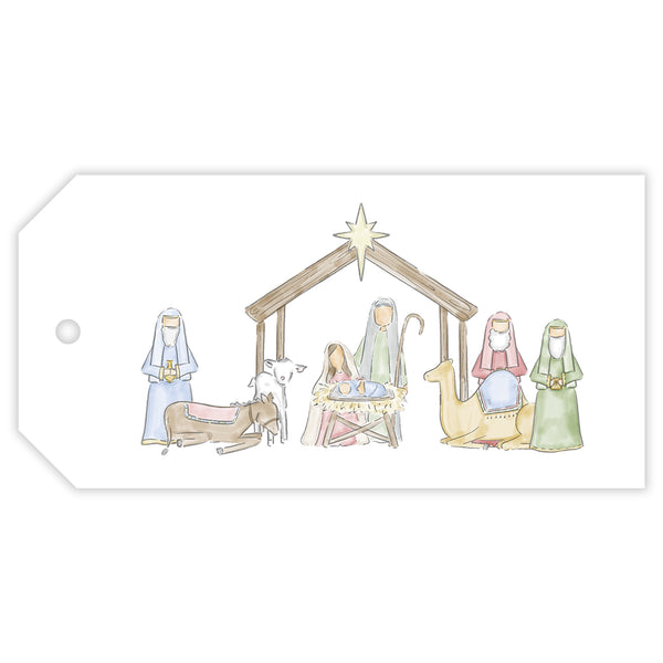 nativity personalized gift tag