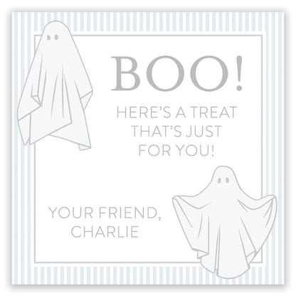 blue spooky ghost halloween card