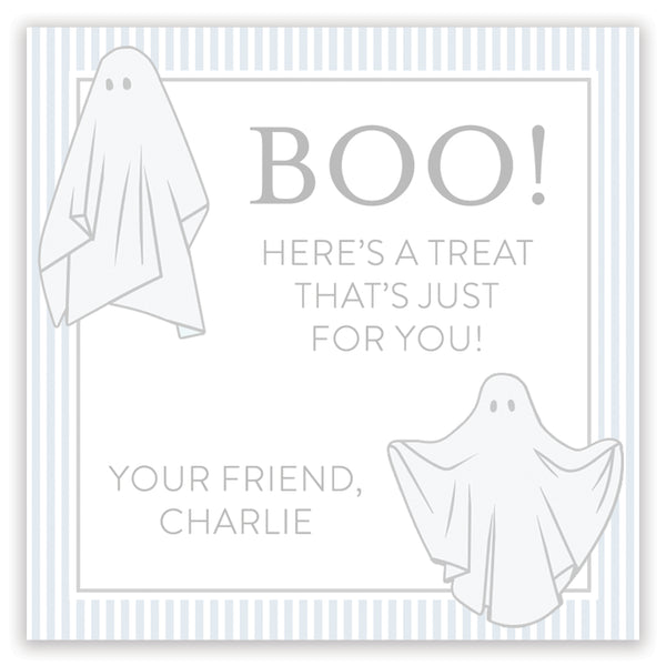 blue spooky ghost halloween card
