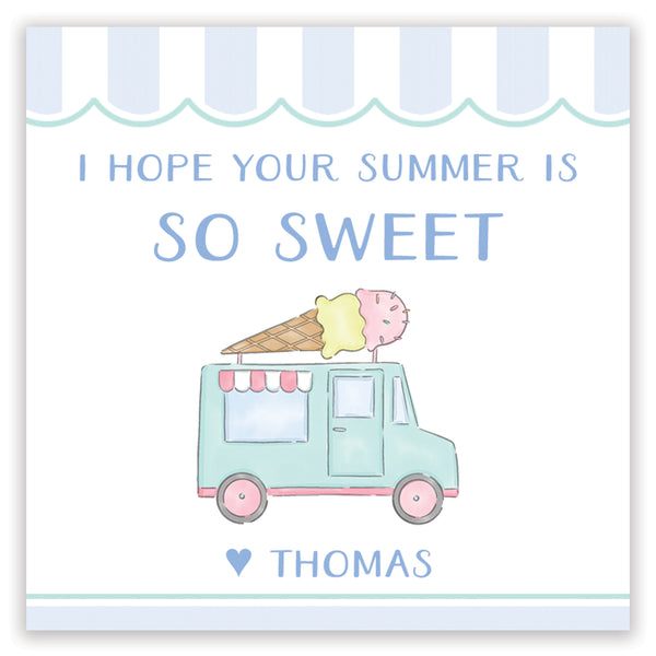 ice cream truck blue enclosure card