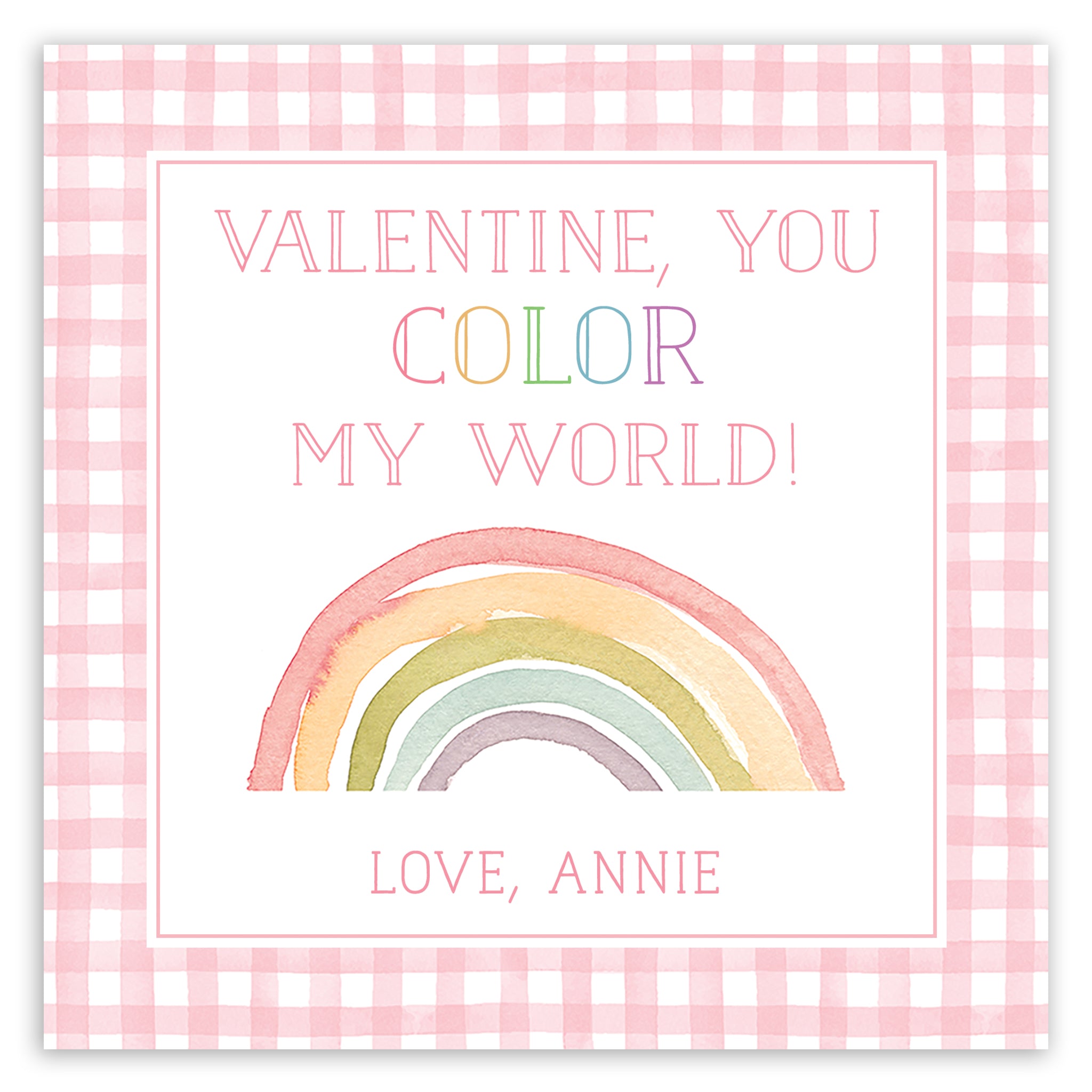 pink rainbow valentine printable