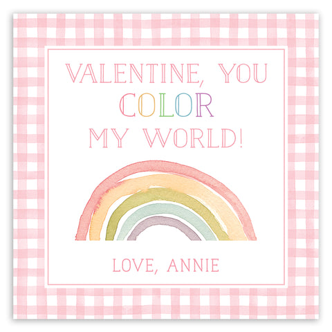 pink rainbow valentine printable