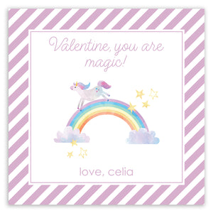purple unicorn valentine printable
