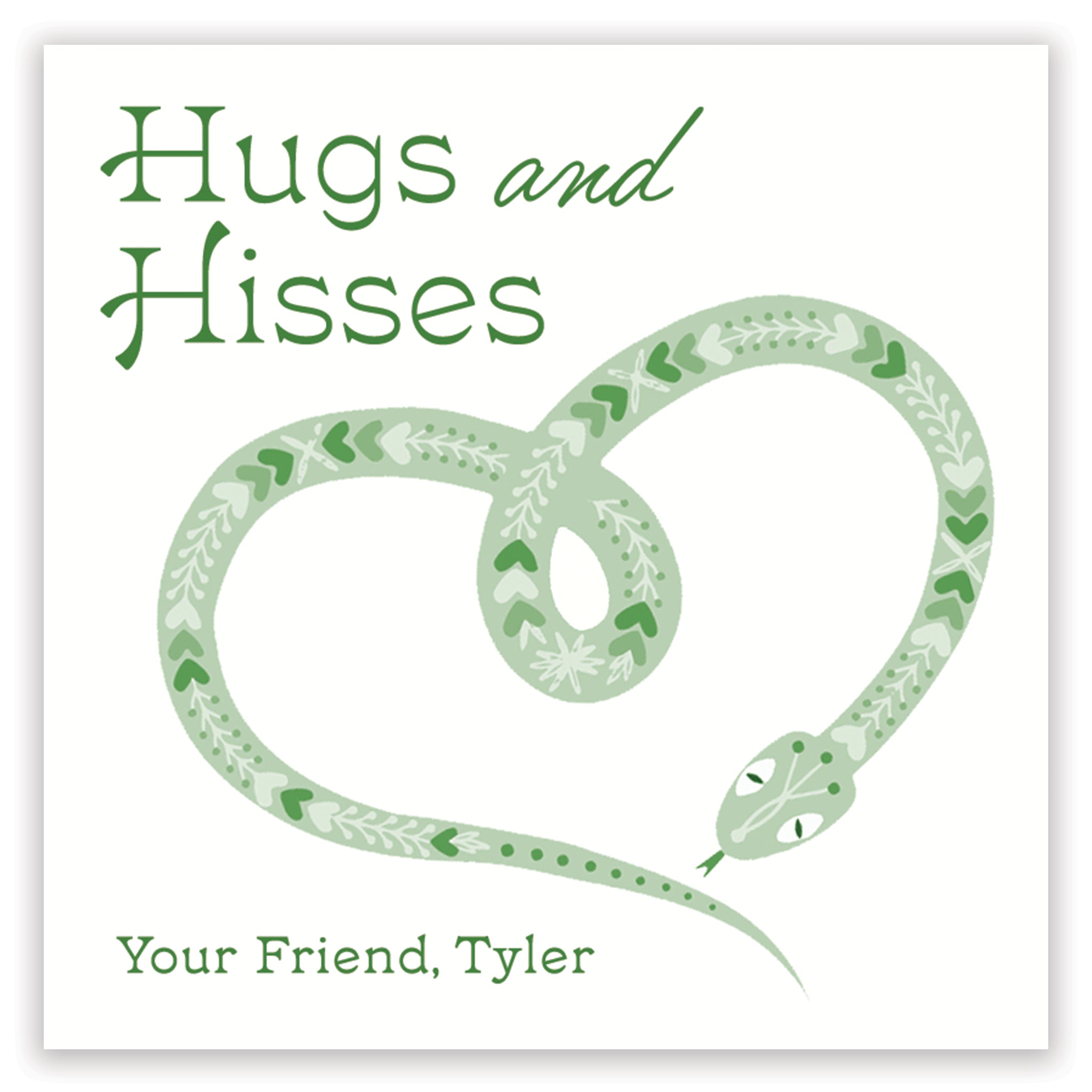 hugs & kisses valentine printable - green