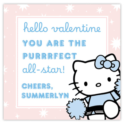 hello kitty cheerleader valentine