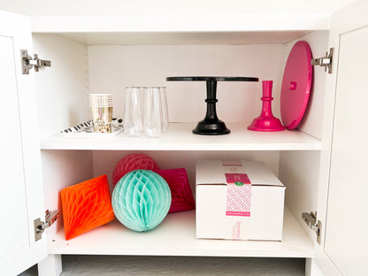 Bright Hot Pink Melamine Pedestal Cake Stand