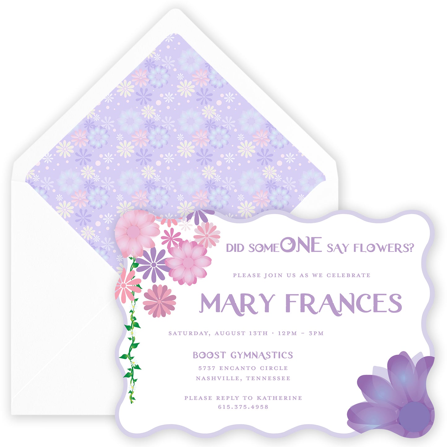 did someone say flowers? birthday invitation
