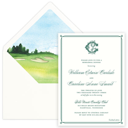 golf rehearsal dinner invitation