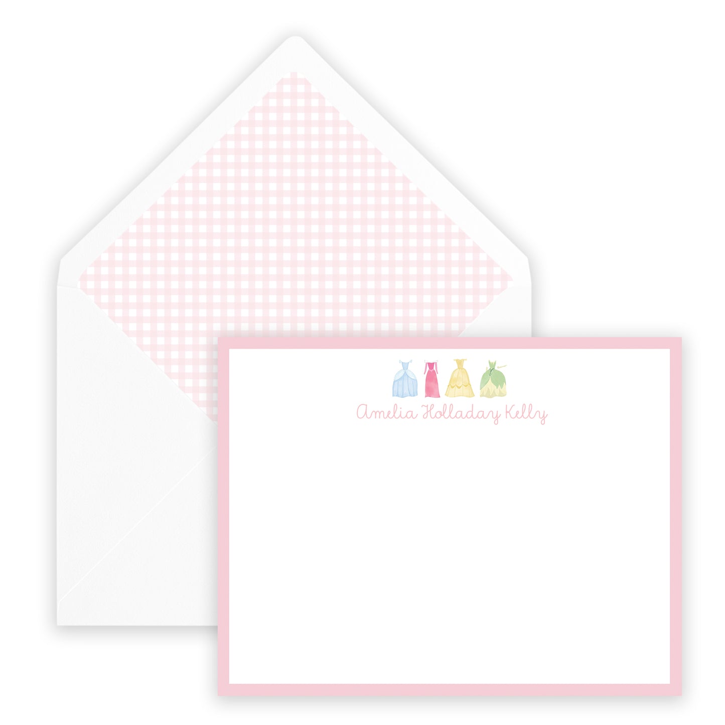 princess dresses notecard