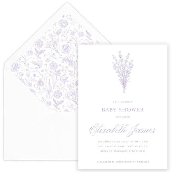 lavender fields party invitation