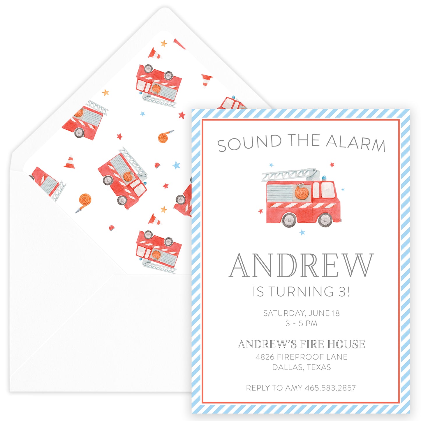 firetruck birthday invitation