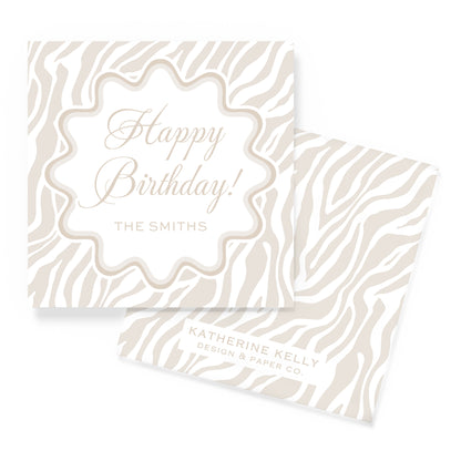 taupe zebra enclosure card