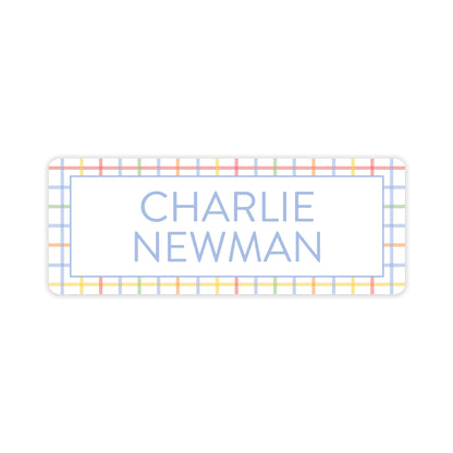 primary plaid vinyl school labels