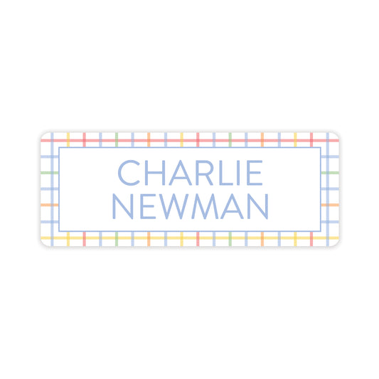 primary plaid vinyl school labels