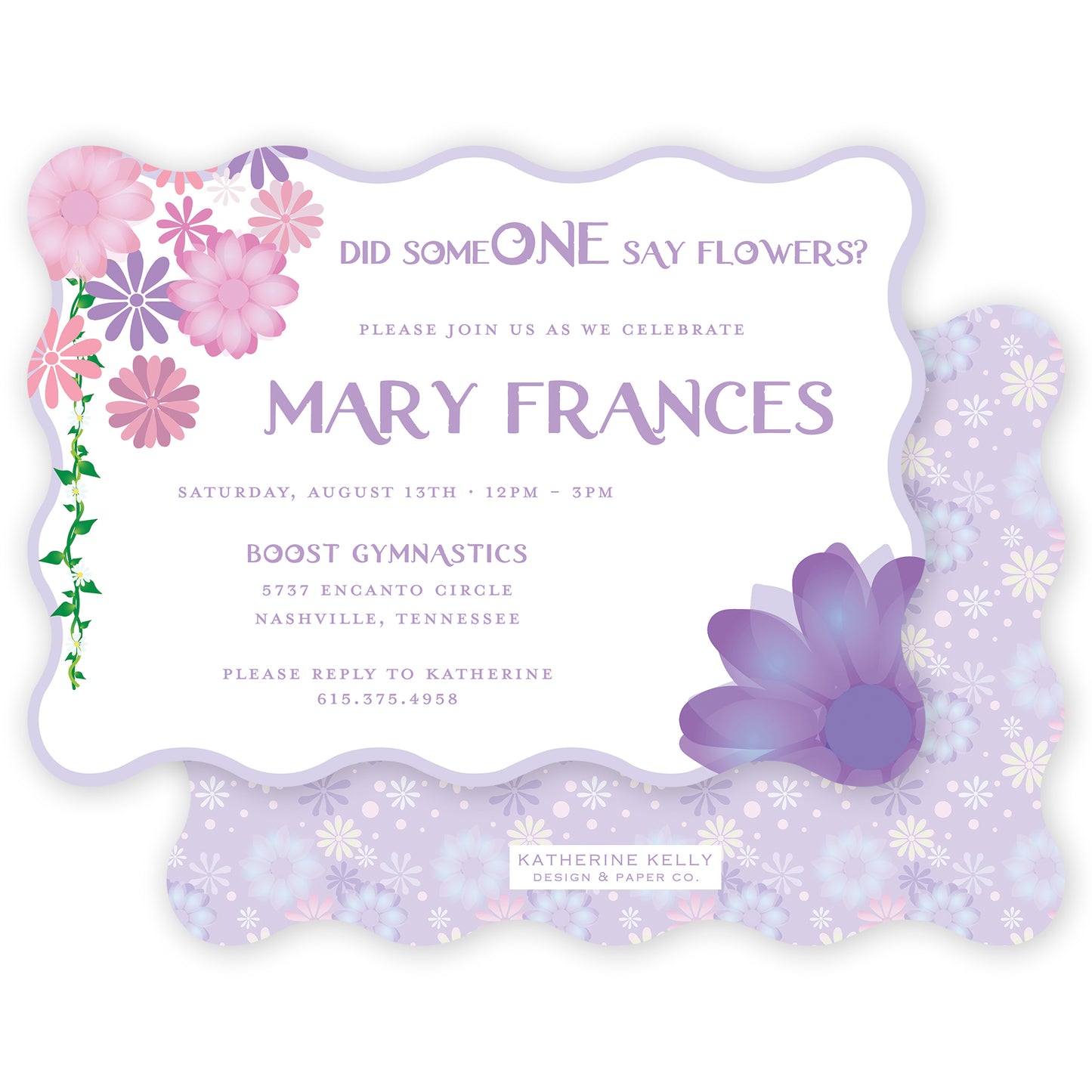 did someone say flowers? birthday invitation