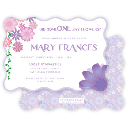 did someone say flowers? birthday invitation