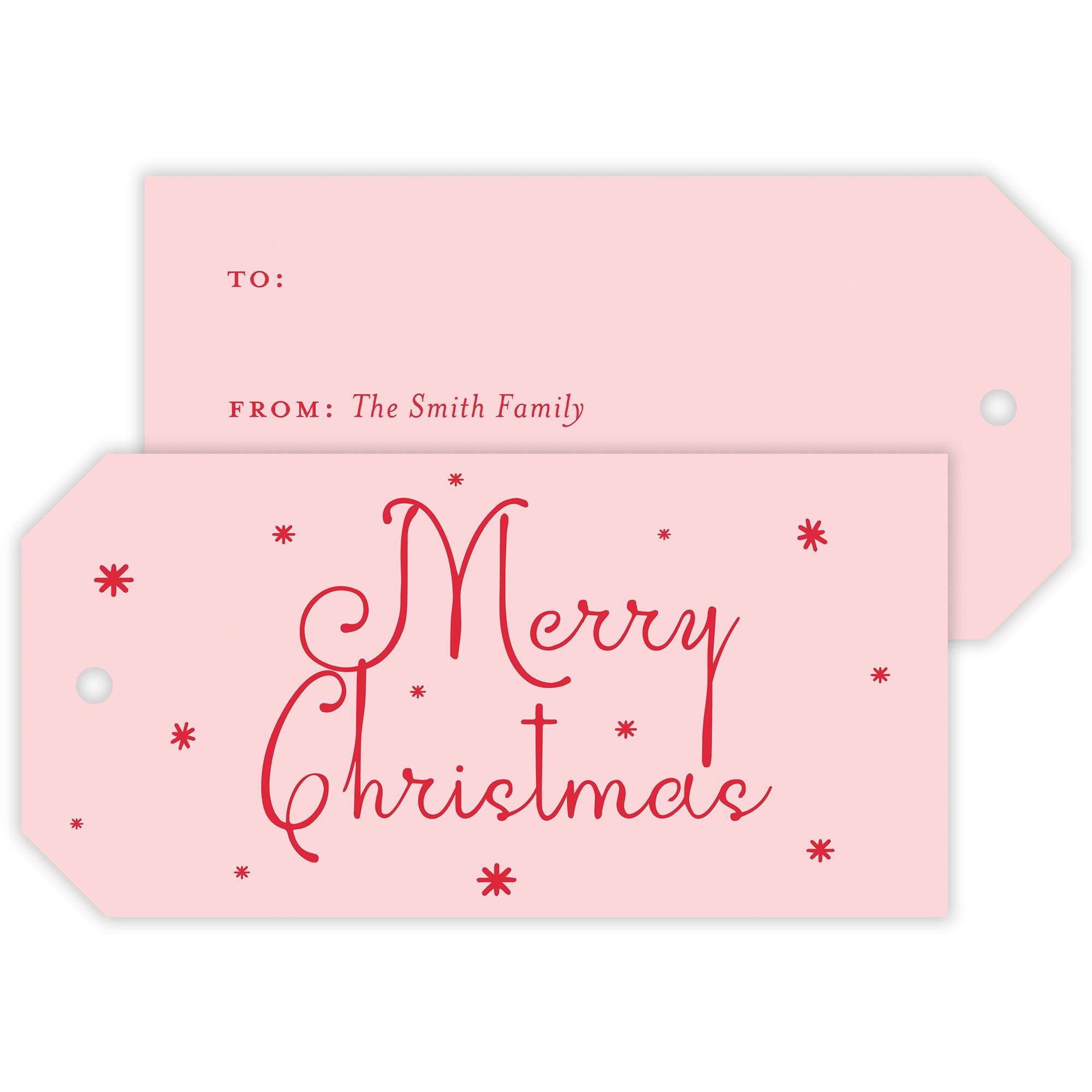 pink christmas drip personalized gift tag