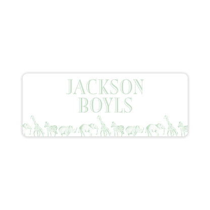 green safari vinyl school labels