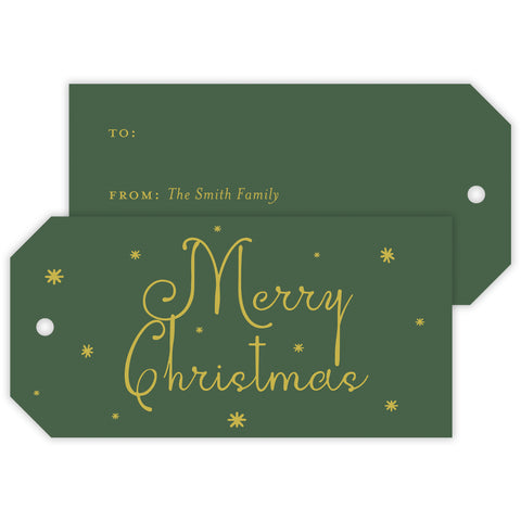 forest christmas drip personalized gift tag