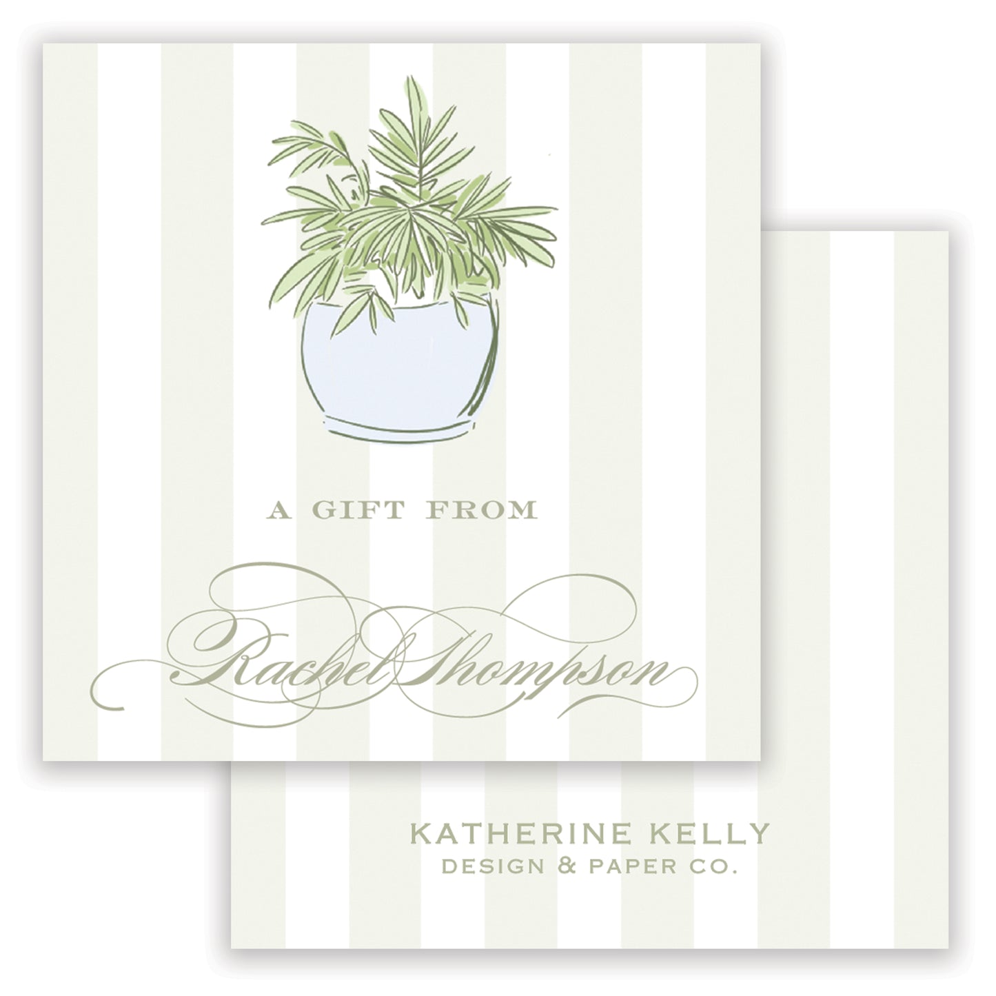 green potted trellis enclosure card