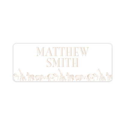 taupe safari back to school labels