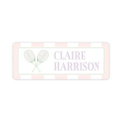 pink tennis vinyl school labels